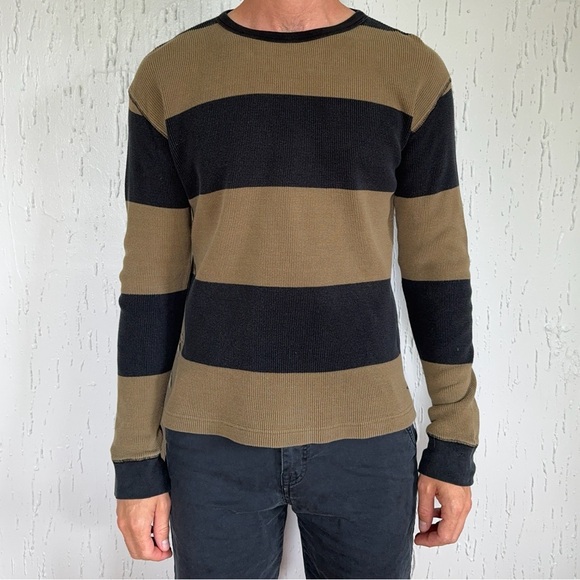 Matix Men’s Medium Waffle Knit Vintage Skateboarding Sweater Olive Green & Black - Picture 1 of 7